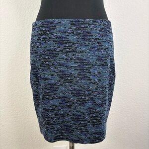 BCBGeneration Blue & Black Textured Knit Pencil Skirt | Size M